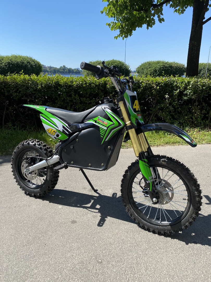 Детский электромотоцикл GreenCamel Питбайк DB500, 48V 1500W R14/R12 — изображение 4