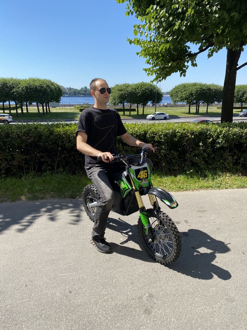 Детский электромотоцикл GreenCamel Питбайк DB500, 48V 1500W R14/R12 — изображение 3