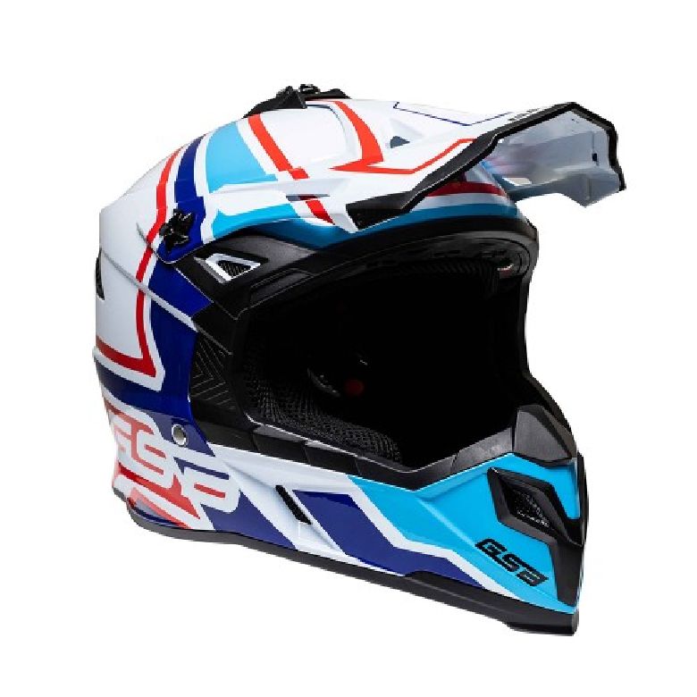 Кроссовый шлем GSB XP-20 MO Design Bianco Blu Rosso