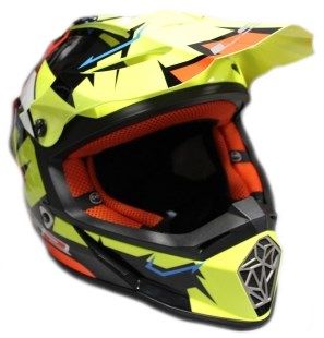Кроссовый шлем LS2 MX437 Fast Volt Black Yellow Orange