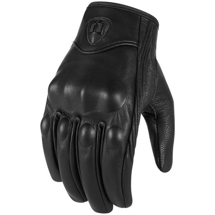 Перчатки кожаные без перфорации ICON PURSUIT BLACK