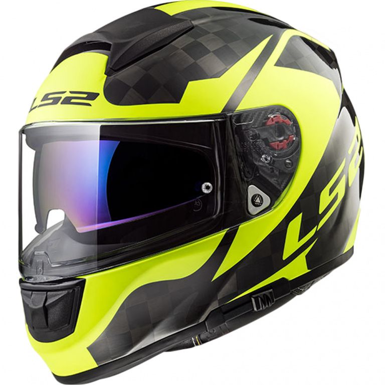 Шлем интеграл LS2 FF397 Vector Ct2 Carbon Shine H-v Yellow