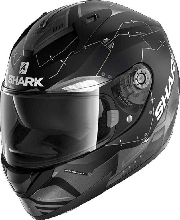 Шлем интеграл Shark Ridill 1.2 Mecca Mat Black Anthracite Silver