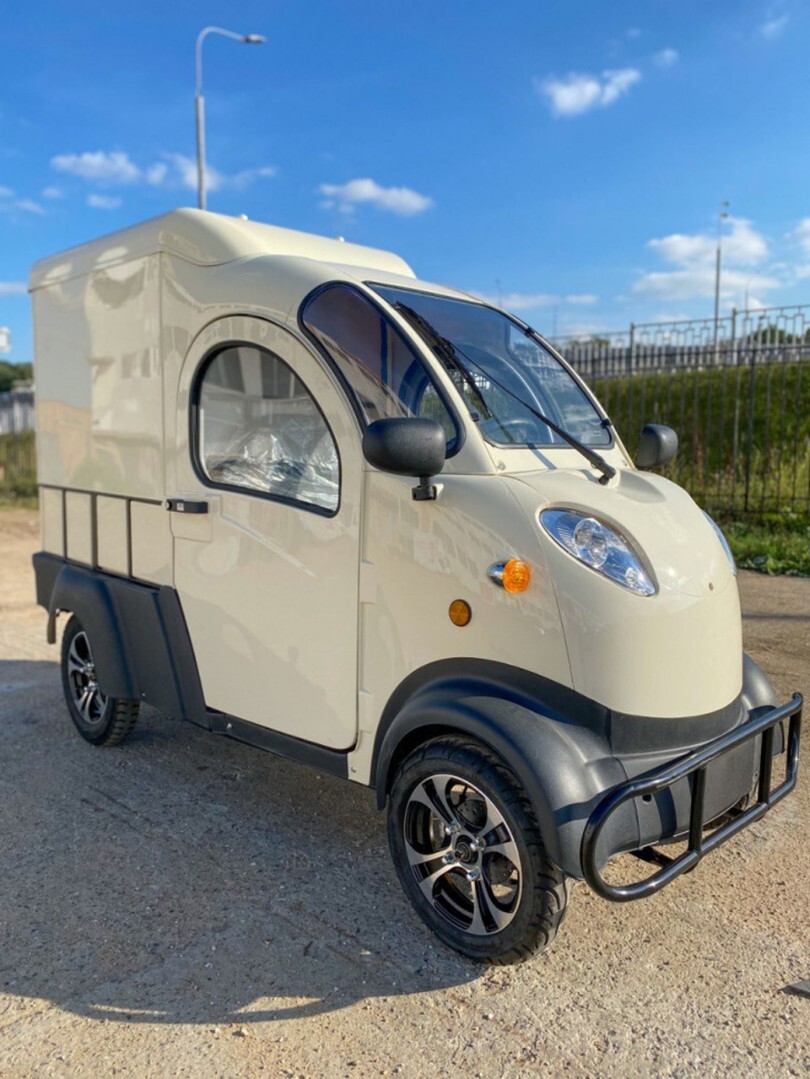 Трицикл грузовой GreenCamel Тендер X1200 Квадро (72V 2500W) кабина, BOX, понижающая
