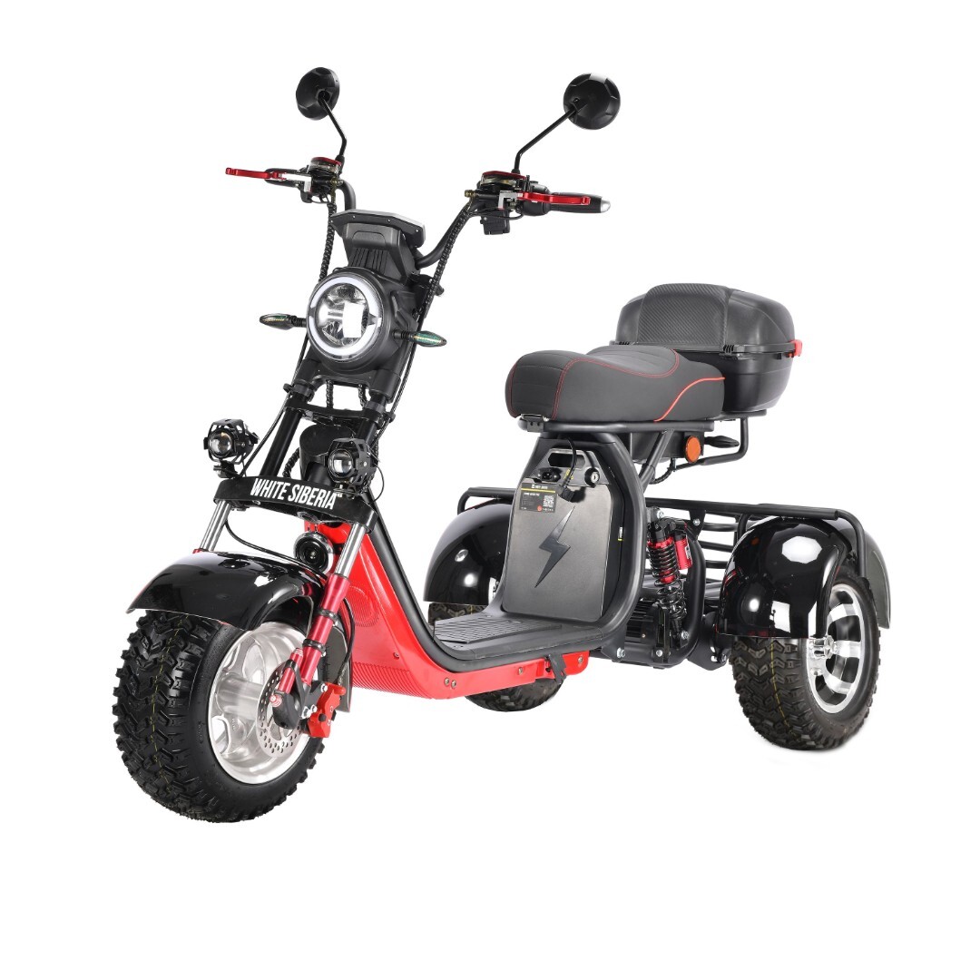 Электроскутер WHITE SIBERIA PRO TRIKE 3000W (колеса allroad)