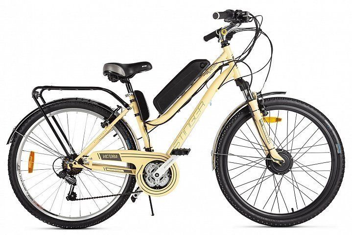 Электровелосипед Stinger Victoria 26 (17", бежевый) 36V 250W
