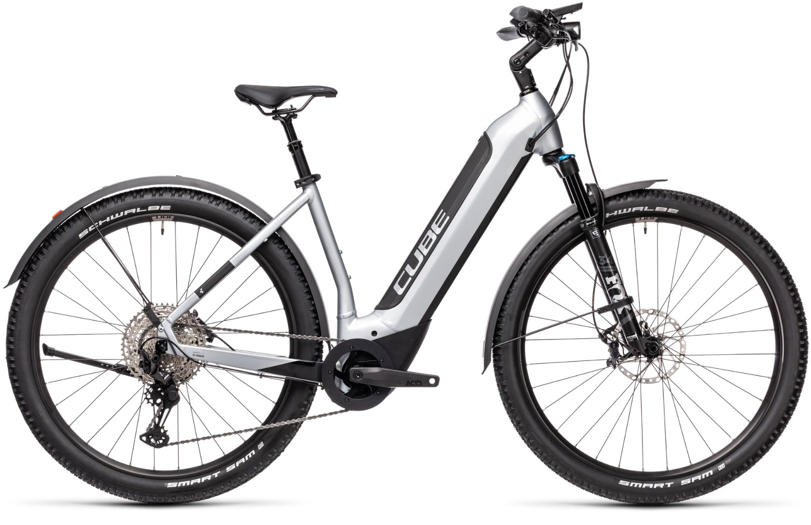 Электровелосипед CUBE 21 Nuride Hybrid SL 625 Allroad polarsilver´n´black