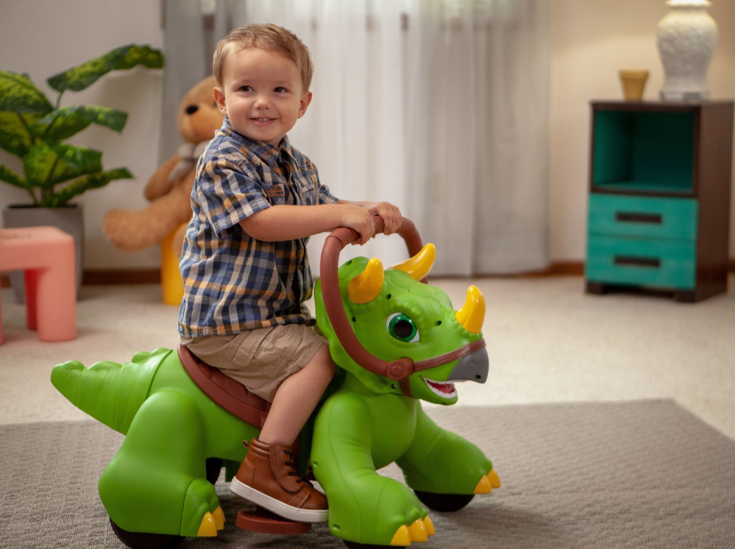 Детский электромобиль-динозавр Rideamals Dino Toddler Ride-On