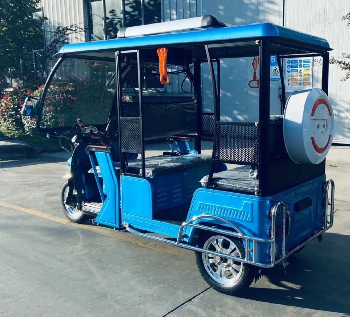 Электротрицикл грузовой GreenCamel Пони Рикша (48V 1000W 30 км/ч) крыша, дифф — изображение 4